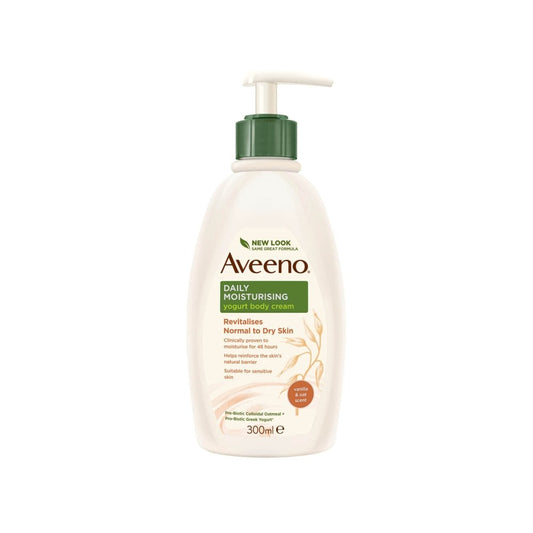 Aveeno Daily Moisturising Yogurt Body Cream Vanilla Oat Scent Pump 300Ml