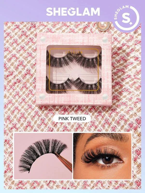 Shein - Sheglam False Eyelashes Material Inspo , Pink Tweed