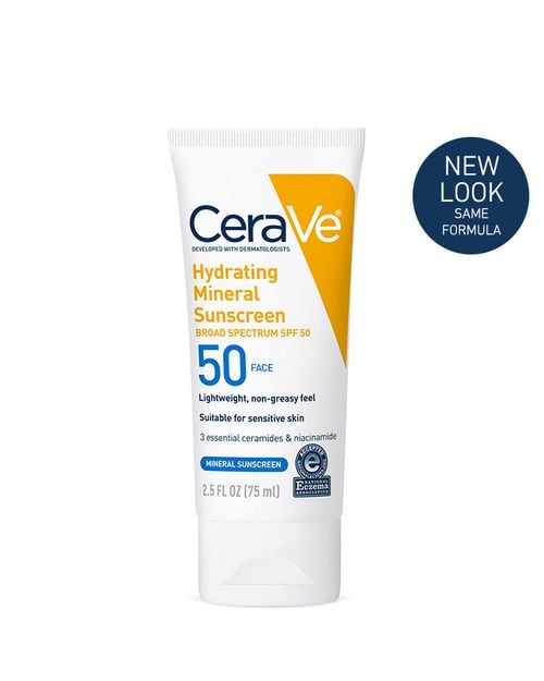 cerave hydrating mineral sunscreen 50 sp 75 ml