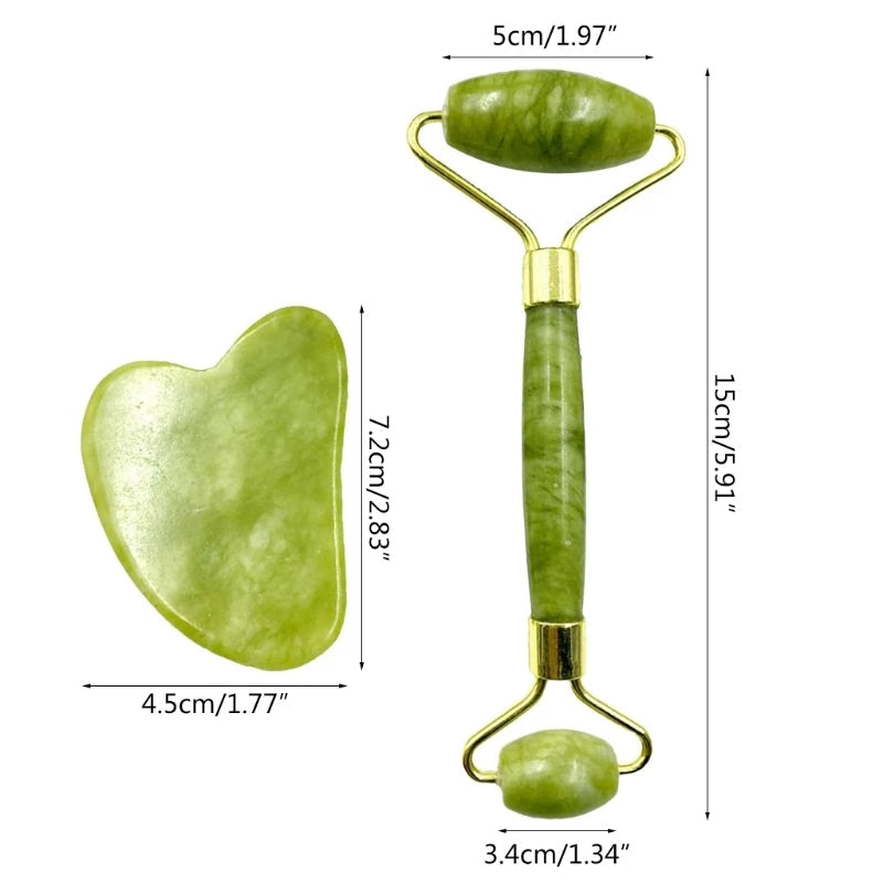 Loveliness - Pack Of Jade Face Roller & Gua Sha