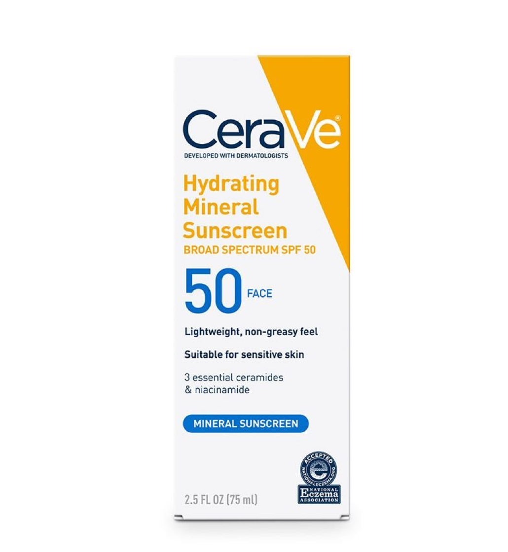 cerave hydrating mineral sunscreen 50 sp 75 ml